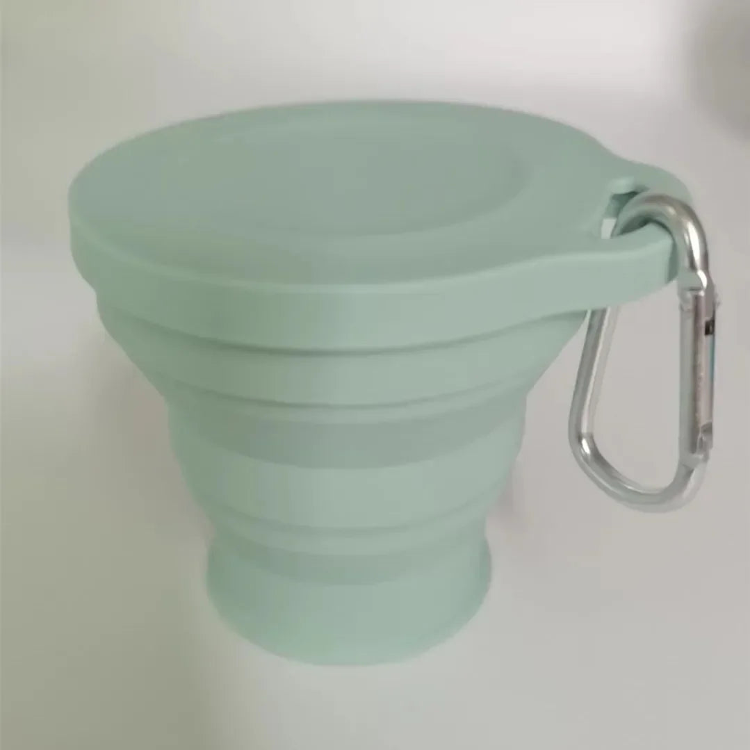 180ml Folding Cup Mini Retractable Cup Silicone Portable Teacup Outdoor Travel Coffee Telescopic Drinking Mug with Lid