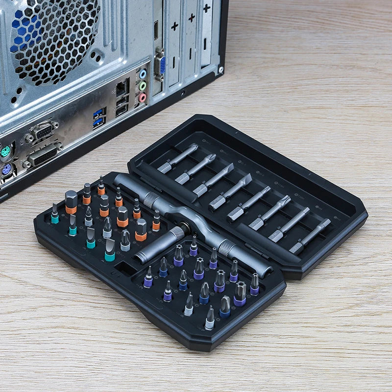 42 In 1 Magnetic Ratchet Screwdriver Set Detachable T-Handle Magneticizer Torque Screwdriver Multifunctional DIY Too