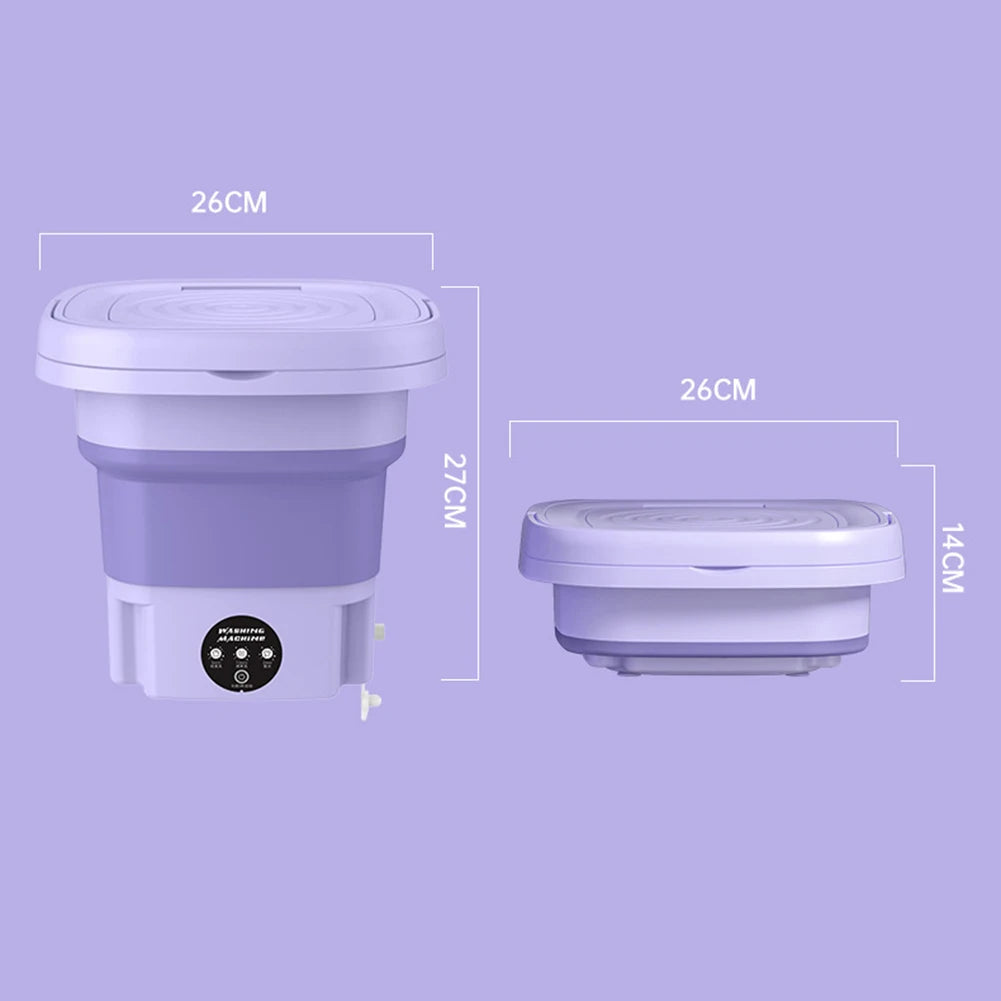 Folding Mini Washing Machine Portable Laundry Washing Bucket Spin Dryer Bucket Travel Home Clothes Underwear Socks Mini Washer