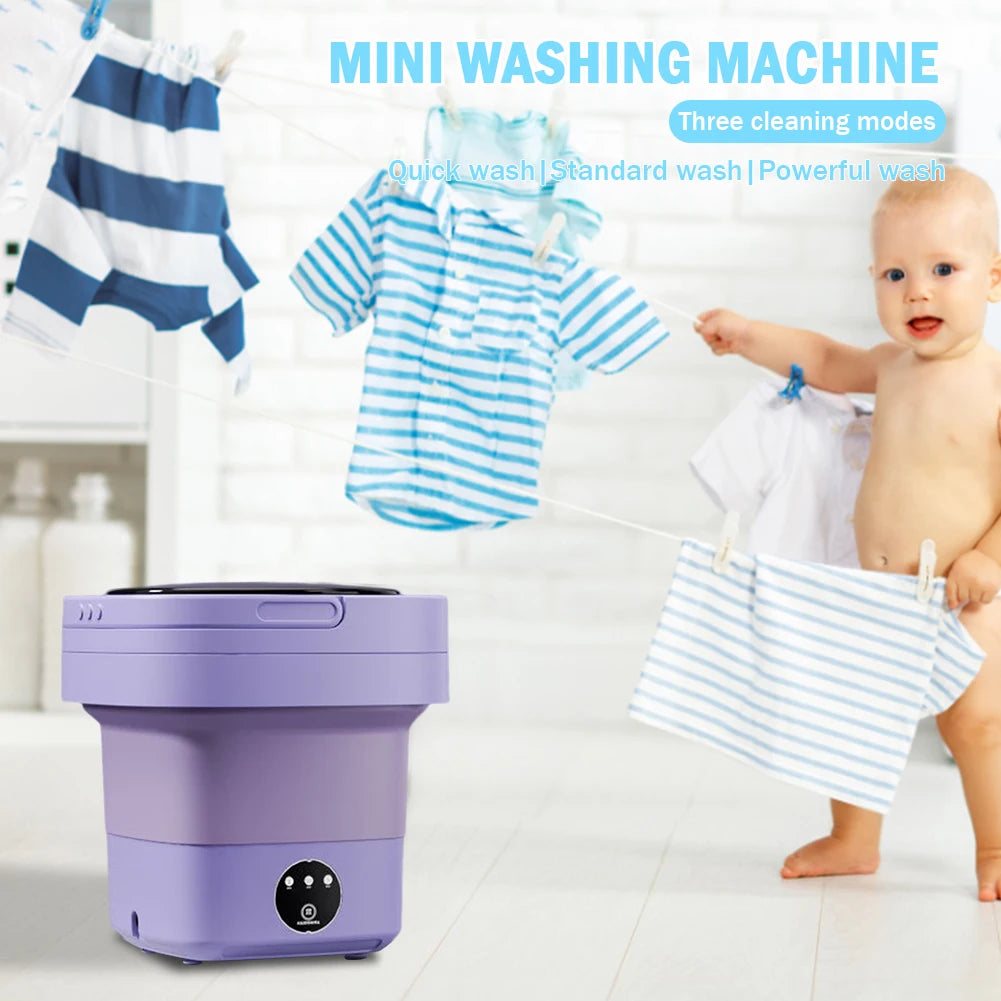 Folding Mini Washing Machine Portable Laundry Washing Bucket Spin Dryer Bucket Travel Home Clothes Underwear Socks Mini Washer