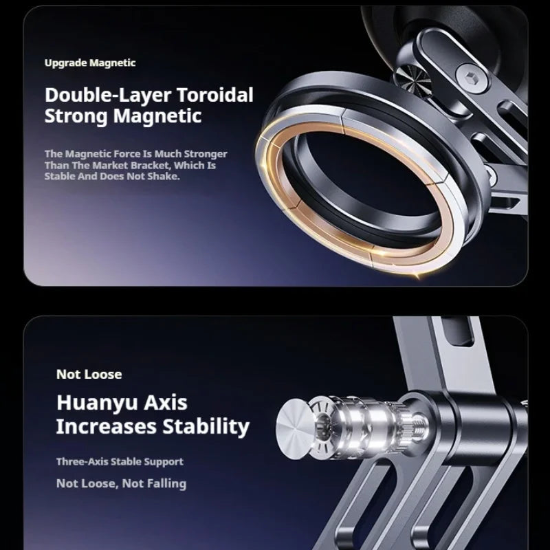 Newest Foldable Car Magnetic Vacuum Adsorption Bracket 360 degree Rotating Mobile Phone Holder Portable Electric Sucker Holder