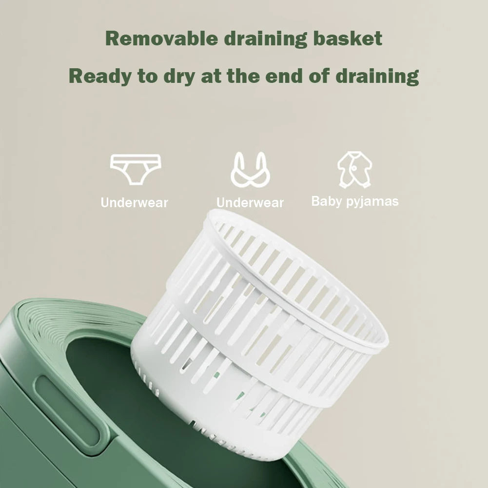 Folding Mini Washing Machine Portable Laundry Washing Bucket Spin Dryer Bucket Travel Home Clothes Underwear Socks Mini Washer