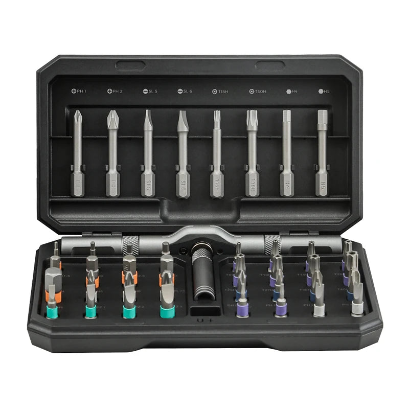 42 In 1 Magnetic Ratchet Screwdriver Set Detachable T-Handle Magneticizer Torque Screwdriver Multifunctional DIY Too