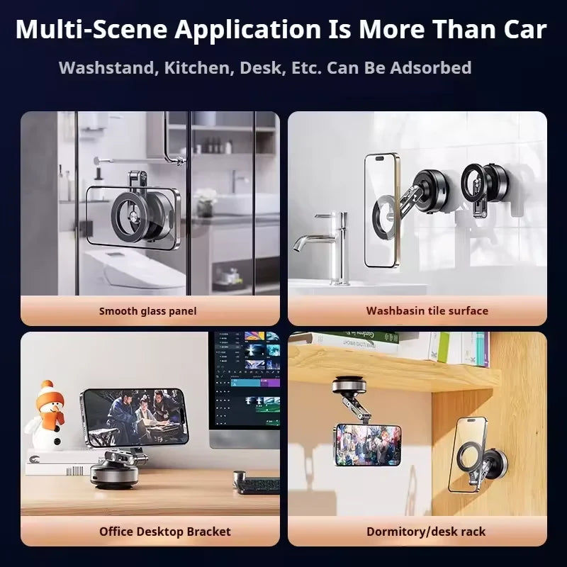 Newest Foldable Car Magnetic Vacuum Adsorption Bracket 360 degree Rotating Mobile Phone Holder Portable Electric Sucker Holder