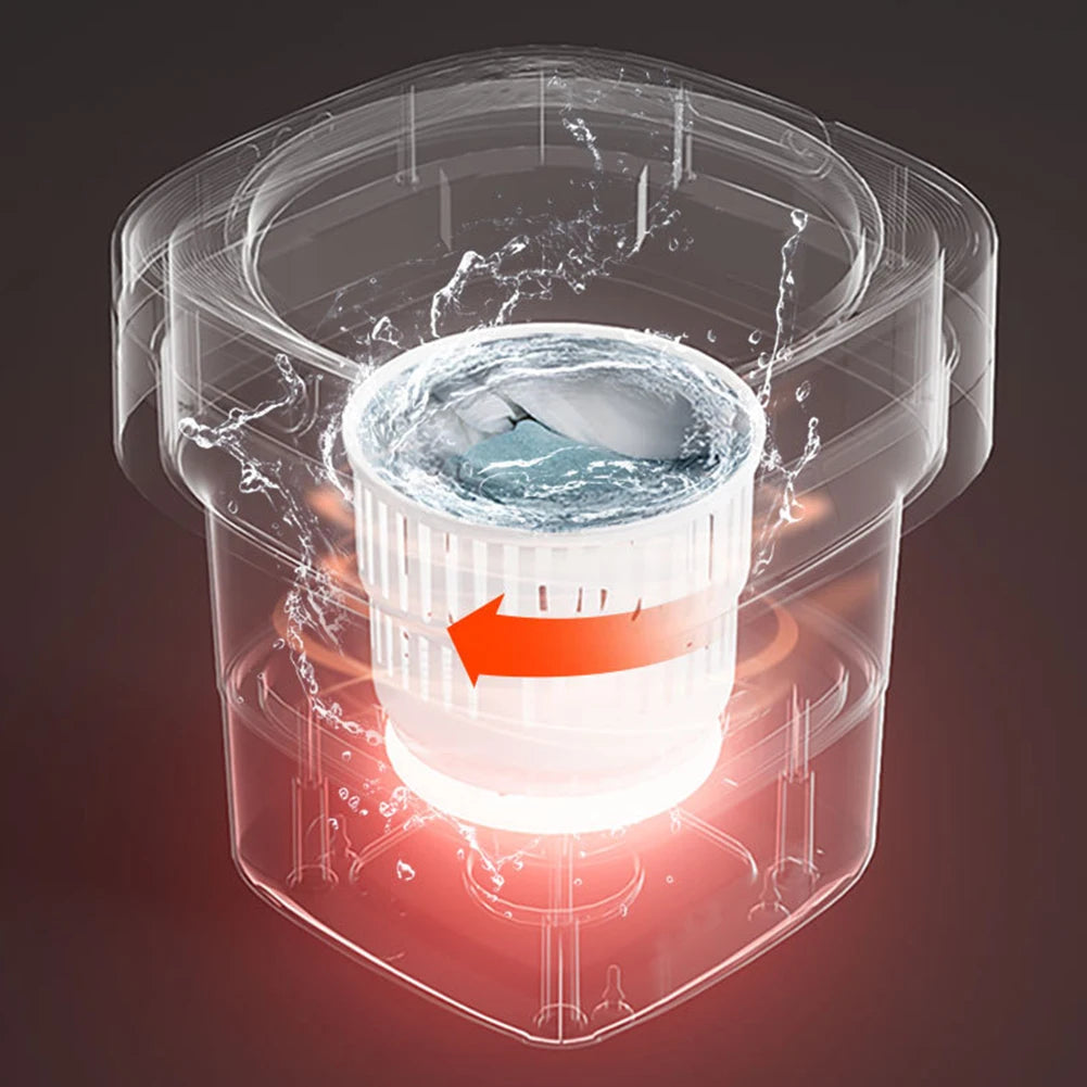 Folding Mini Washing Machine Portable Laundry Washing Bucket Spin Dryer Bucket Travel Home Clothes Underwear Socks Mini Washer