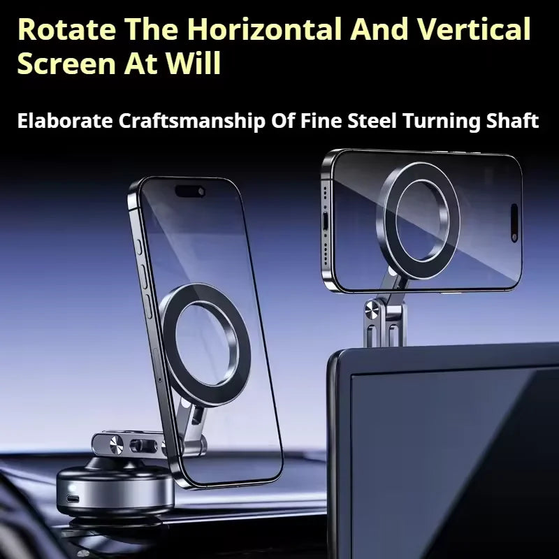 Newest Foldable Car Magnetic Vacuum Adsorption Bracket 360 degree Rotating Mobile Phone Holder Portable Electric Sucker Holder