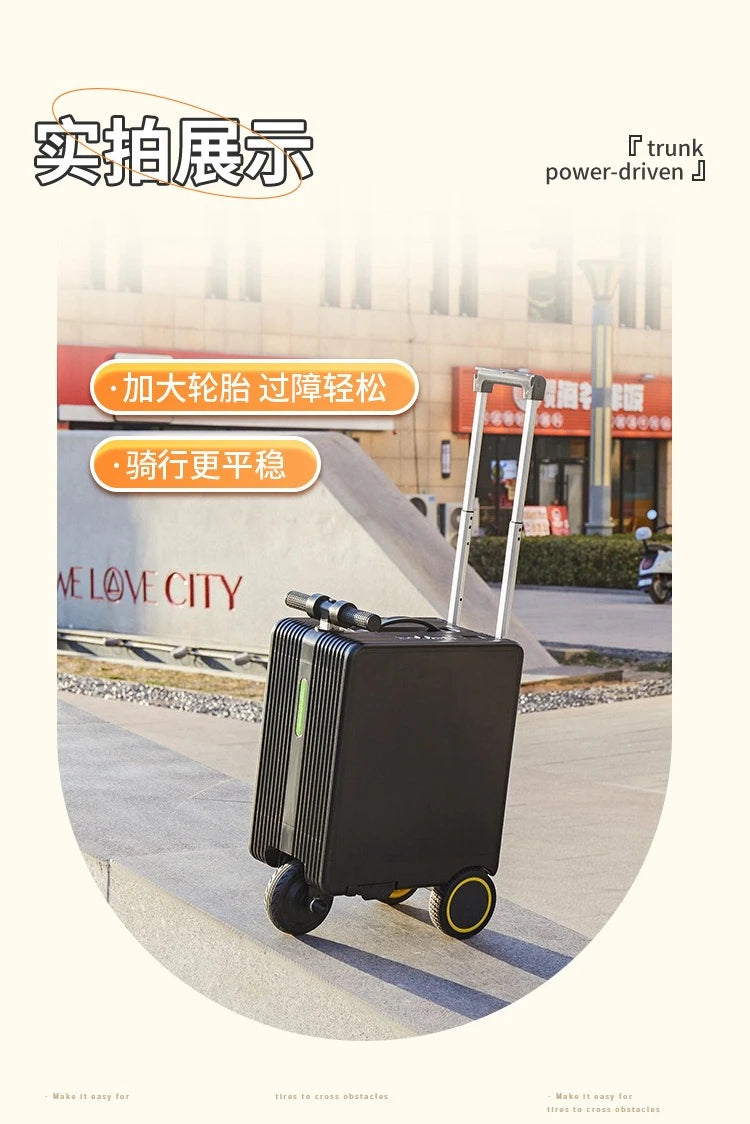 Smart cycling electric suitcase TSA combination lock large capacity light weight long battery life