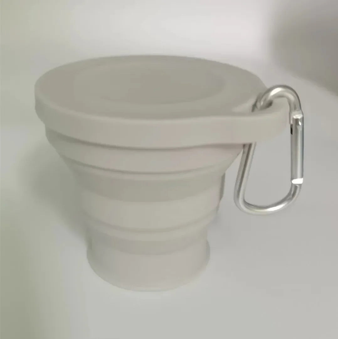 180ml Folding Cup Mini Retractable Cup Silicone Portable Teacup Outdoor Travel Coffee Telescopic Drinking Mug with Lid