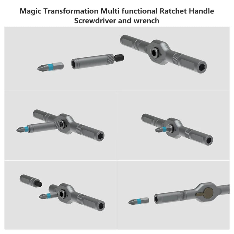 42 In 1 Magnetic Ratchet Screwdriver Set Detachable T-Handle Magneticizer Torque Screwdriver Multifunctional DIY Too