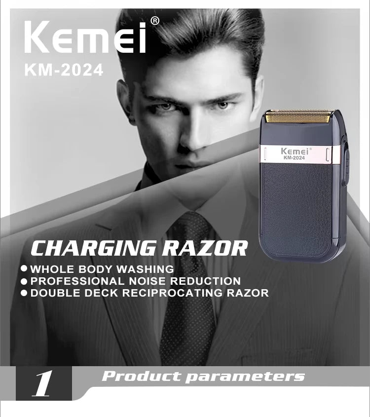 Kemei KM-679 Mini Portable Electric Hair Clipper KM-2024 Men's Reciprocating Twin Blade Razor Shaver Beard Trimmer Shaving Machi