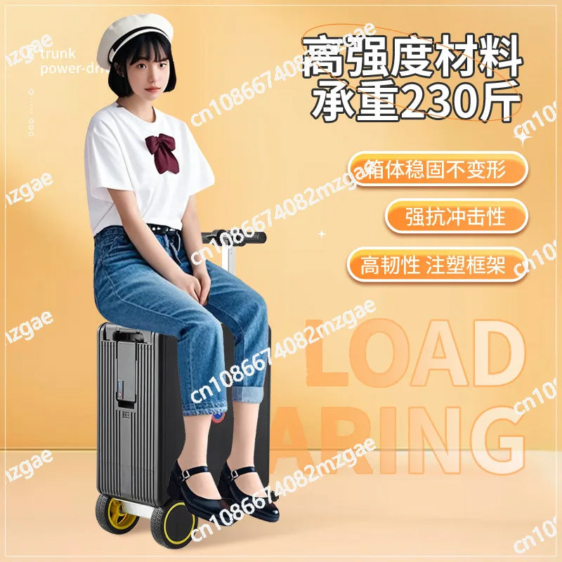 Smart cycling electric suitcase TSA combination lock large capacity light weight long battery life