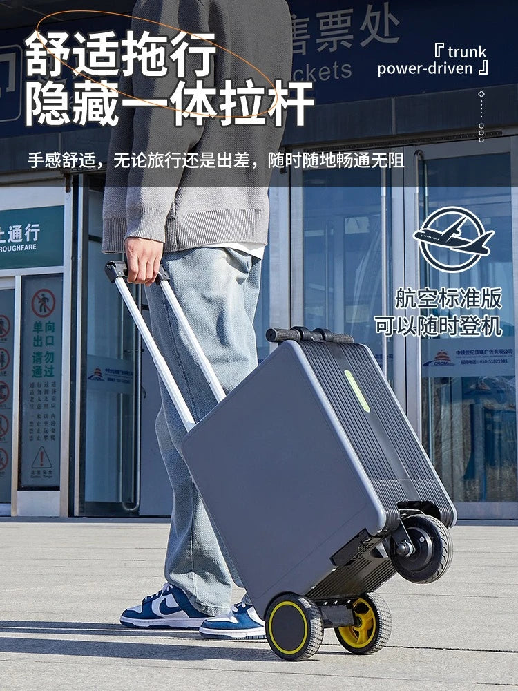 Smart cycling electric suitcase TSA combination lock large capacity light weight long battery life