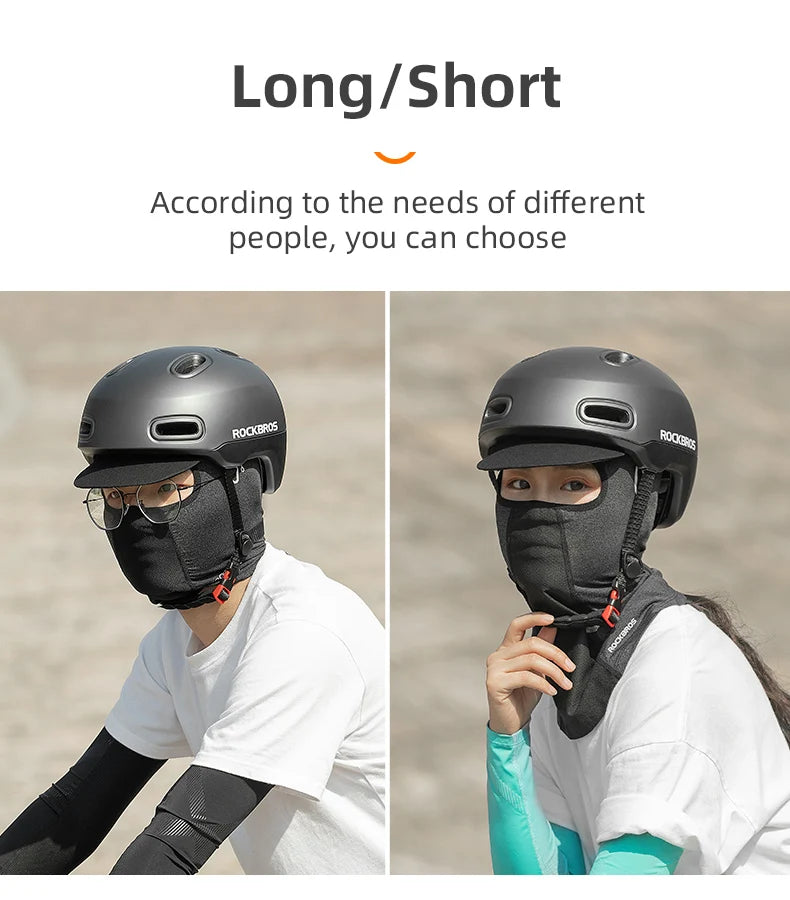 ROCKBROS Bike Mask Full Face Mask Ice Silk Summer Breathable Sun UV Protection Bicycle Scarf Caps Balaclava With Glasses Hole