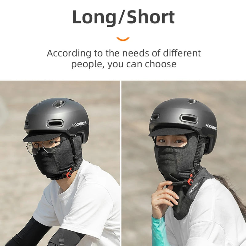 ROCKBROS Bike Mask Full Face Mask Ice Silk Summer Breathable Sun UV Protection Bicycle Scarf Caps Balaclava With Glasses Hole