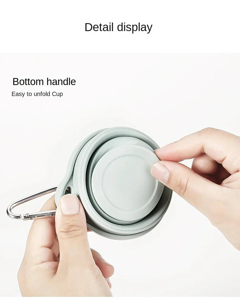 180ml Folding Cup Mini Retractable Cup Silicone Portable Teacup Outdoor Travel Coffee Telescopic Drinking Mug with Lid