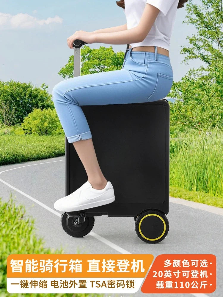 Smart cycling electric suitcase TSA combination lock large capacity light weight long battery life