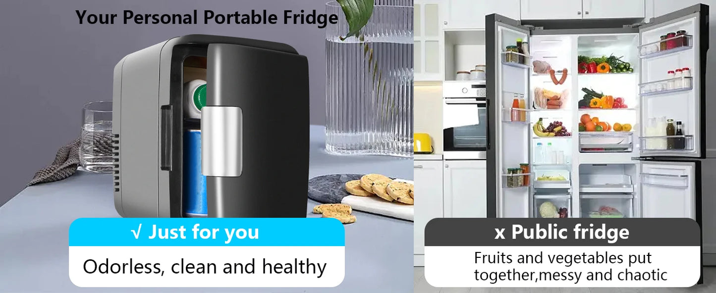 iceBlue Classic Mini Fridge 4L/6Can Dual-use Low Noise Refrigerator Warmer Cooler Makeup Skincare Portable Fridge for Home Car