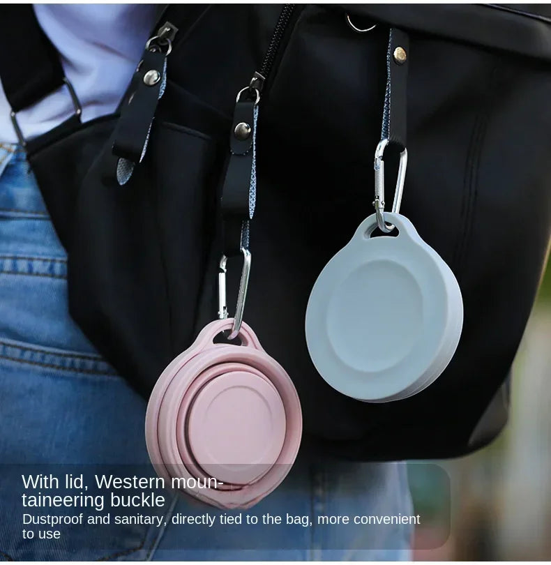 180ml Folding Cup Mini Retractable Cup Silicone Portable Teacup Outdoor Travel Coffee Telescopic Drinking Mug with Lid