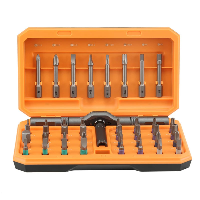 42 In 1 Magnetic Ratchet Screwdriver Set Detachable T-Handle Magneticizer Torque Screwdriver Multifunctional DIY Too