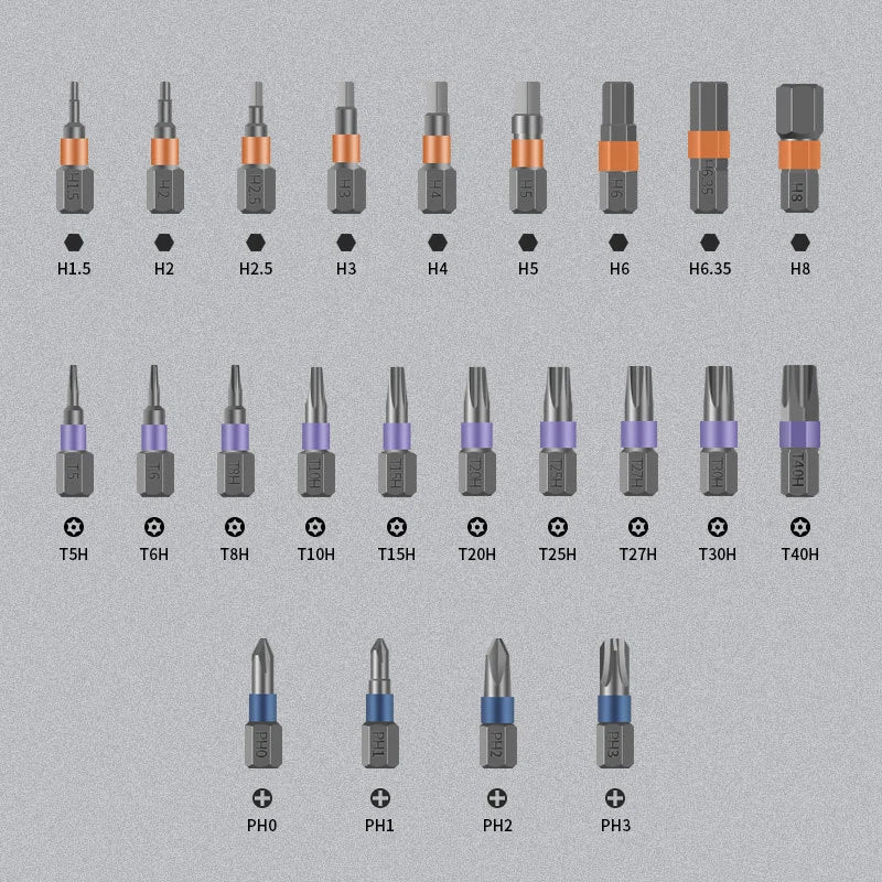 42 In 1 Magnetic Ratchet Screwdriver Set Detachable T-Handle Magneticizer Torque Screwdriver Multifunctional DIY Too