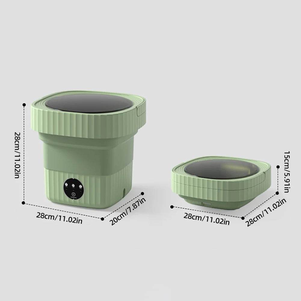 Folding Mini Washing Machine Portable Laundry Washing Bucket Spin Dryer Bucket Travel Home Clothes Underwear Socks Mini Washer