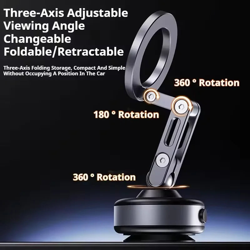 Newest Foldable Car Magnetic Vacuum Adsorption Bracket 360 degree Rotating Mobile Phone Holder Portable Electric Sucker Holder