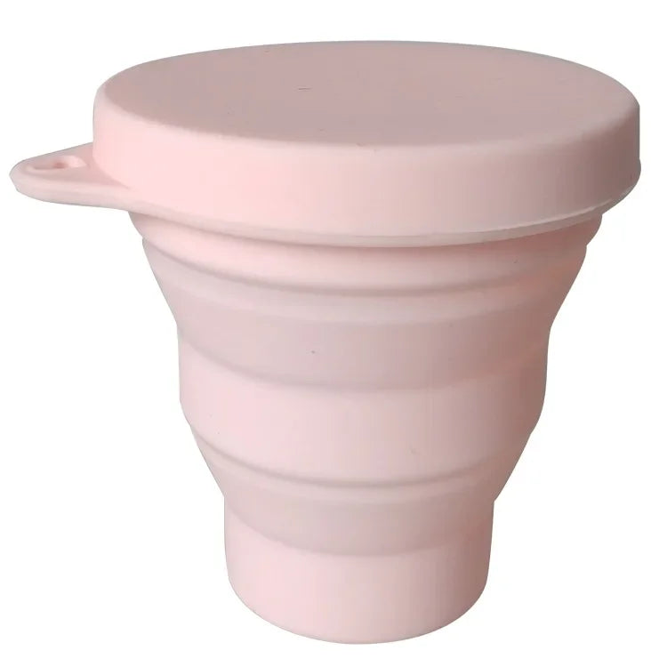 180ml Folding Cup Mini Retractable Cup Silicone Portable Teacup Outdoor Travel Coffee Telescopic Drinking Mug with Lid
