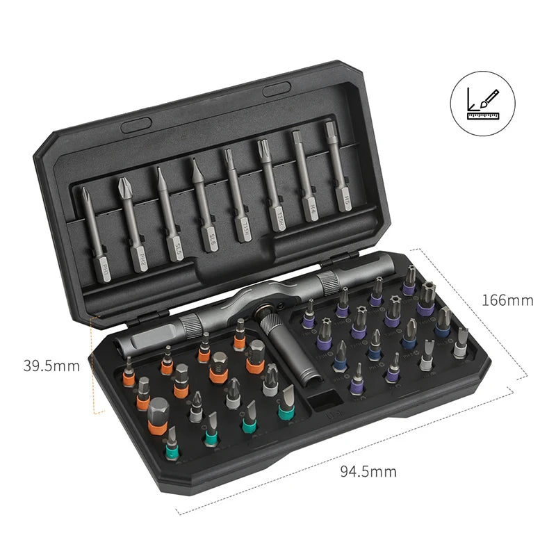 42 In 1 Magnetic Ratchet Screwdriver Set Detachable T-Handle Magneticizer Torque Screwdriver Multifunctional DIY Too