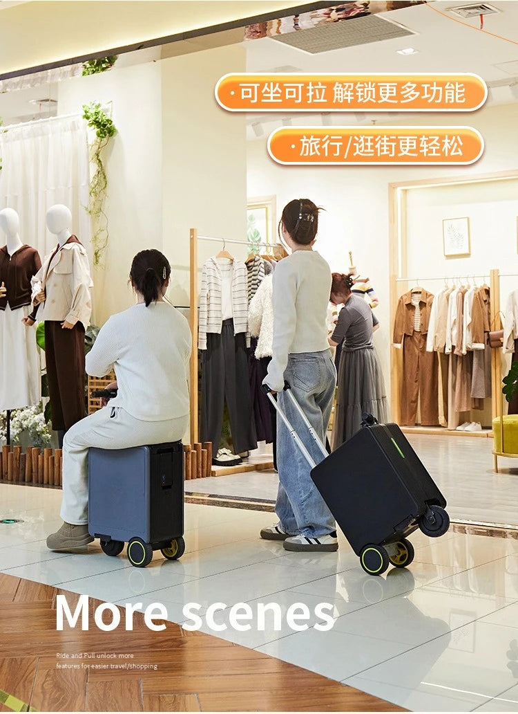 Smart cycling electric suitcase TSA combination lock large capacity light weight long battery life