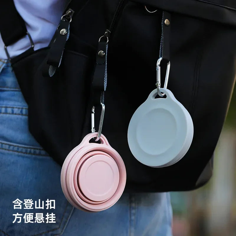180ml Folding Cup Mini Retractable Cup Silicone Portable Teacup Outdoor Travel Coffee Telescopic Drinking Mug with Lid