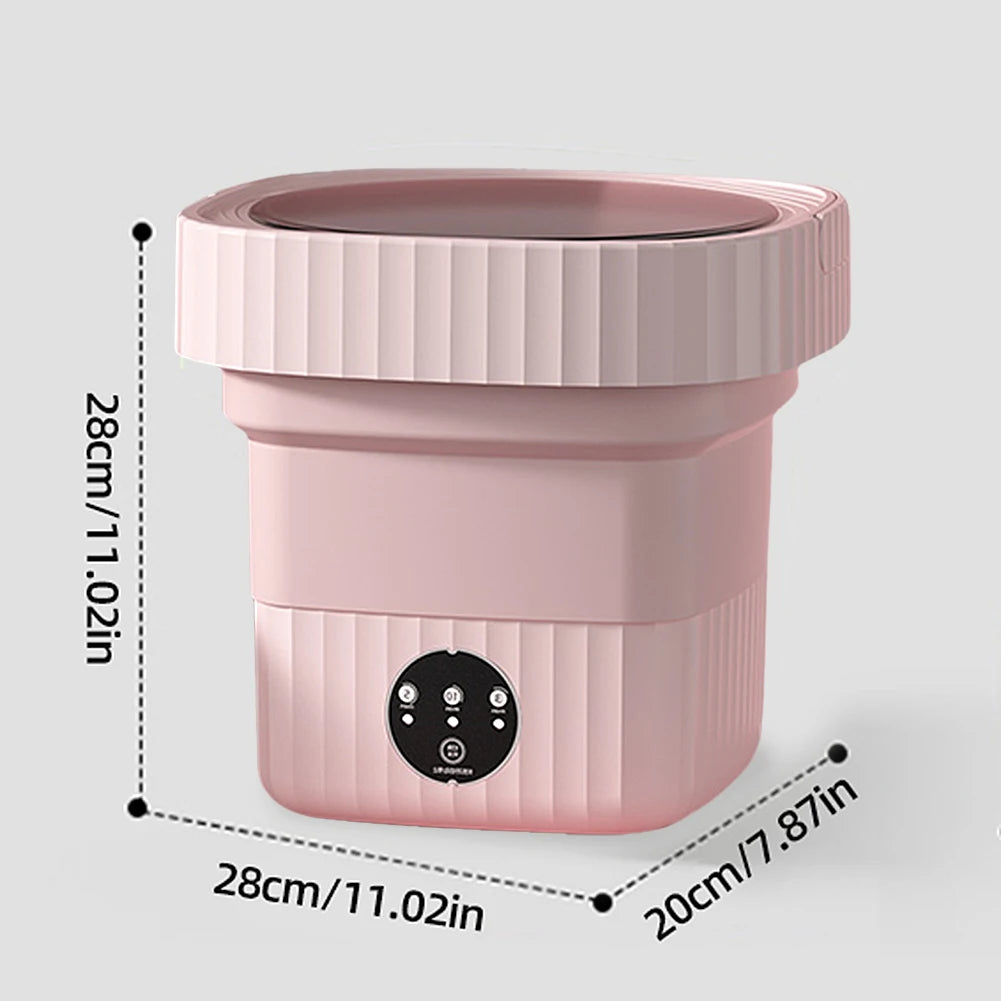 Folding Mini Washing Machine Portable Laundry Washing Bucket Spin Dryer Bucket Travel Home Clothes Underwear Socks Mini Washer