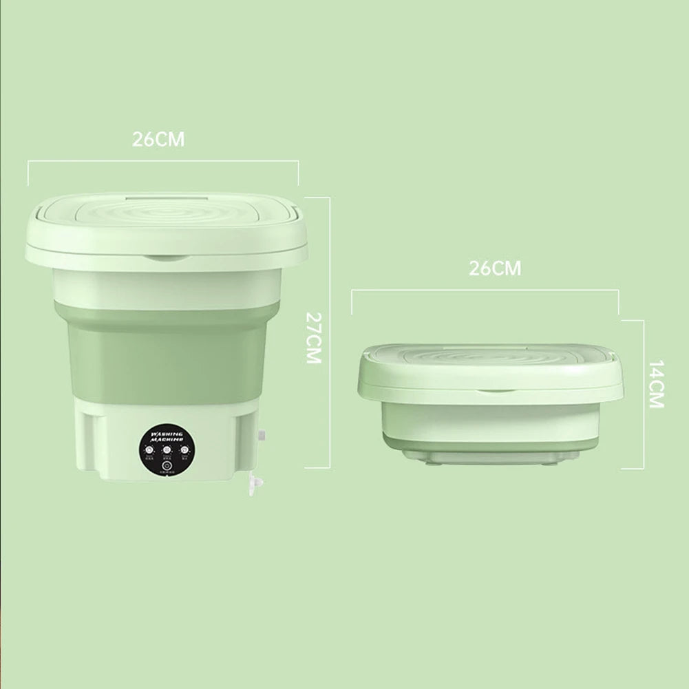 Folding Mini Washing Machine Portable Laundry Washing Bucket Spin Dryer Bucket Travel Home Clothes Underwear Socks Mini Washer