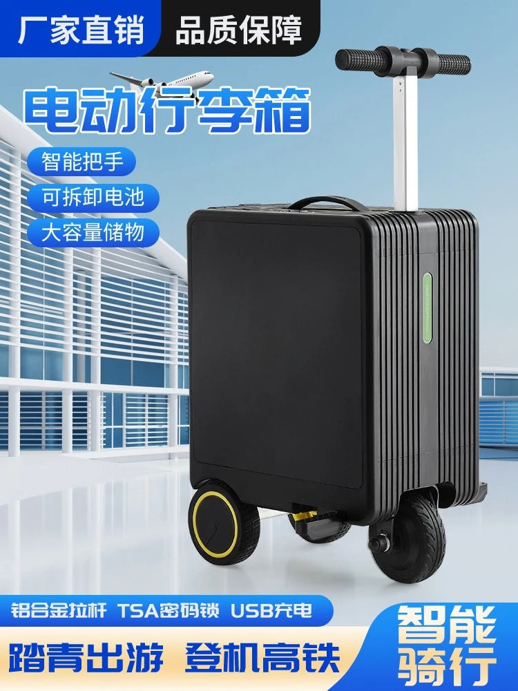 Smart cycling electric suitcase TSA combination lock large capacity light weight long battery life
