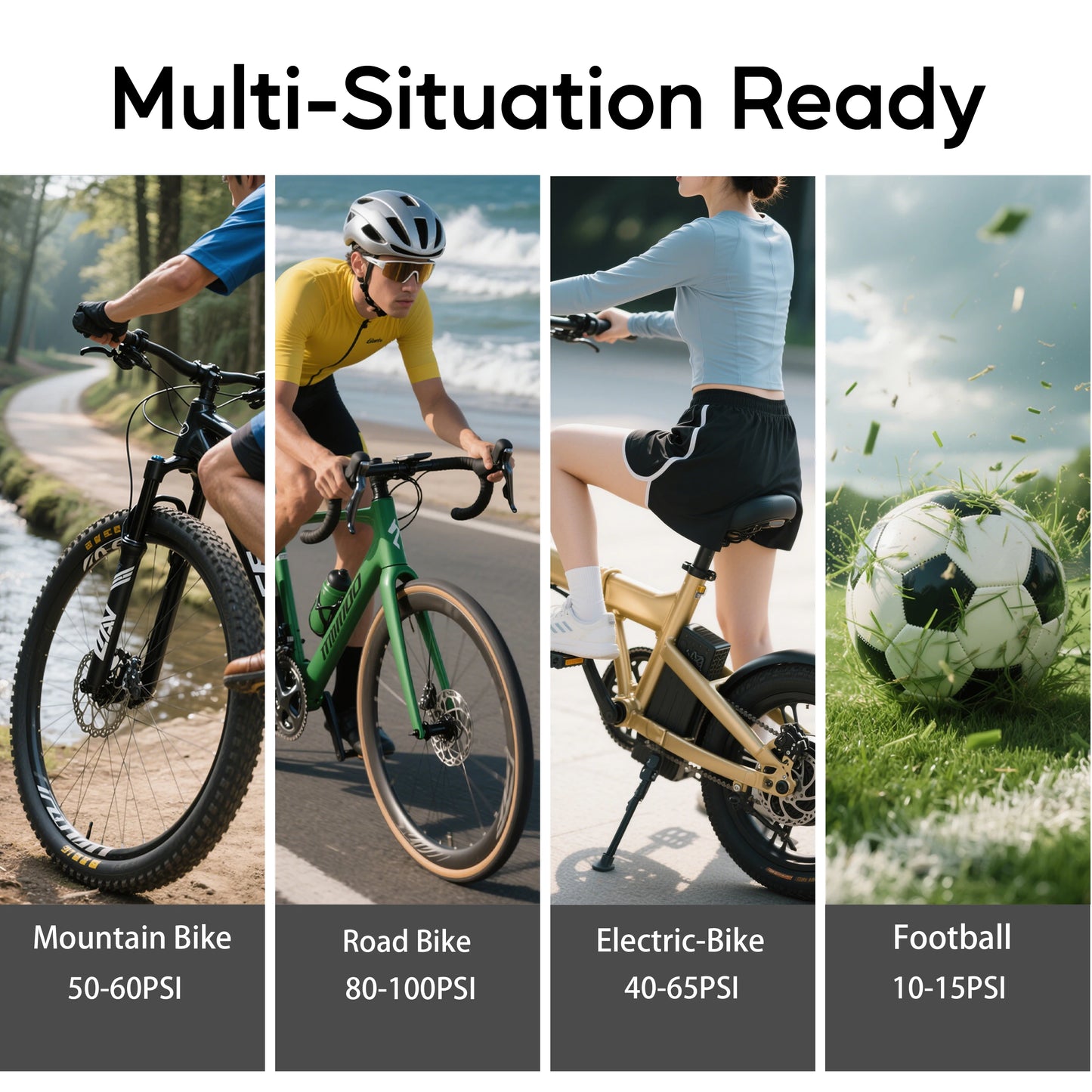 130 PSI Mini Portable electric Bike Tire Air pump Schrader & Presta Value Compatible with Type-C charging