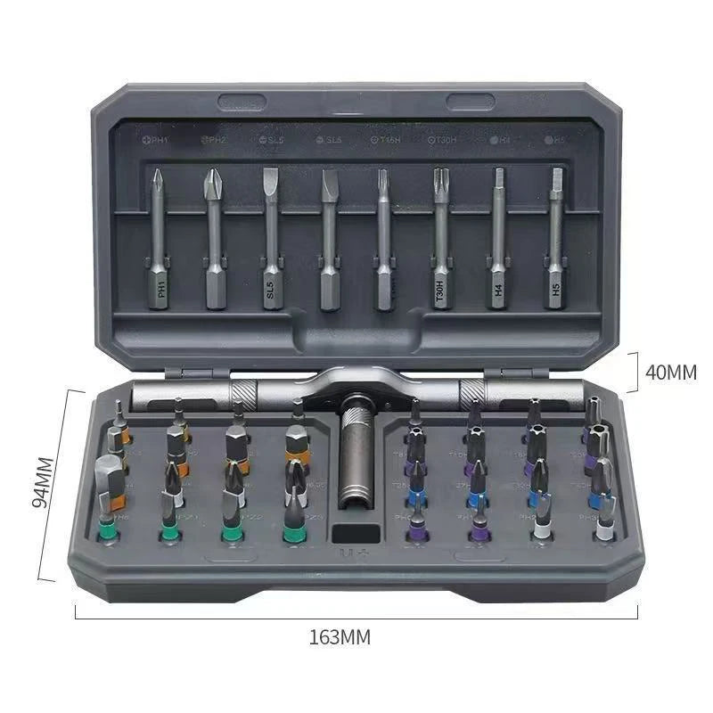 42 In 1 Magnetic Ratchet Screwdriver Set Detachable T-Handle Magneticizer Torque Screwdriver Multifunctional DIY Too