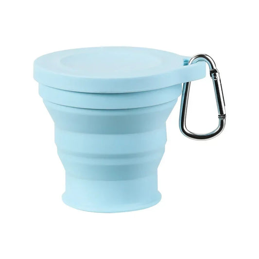 180ml Folding Cup Mini Retractable Cup Silicone Portable Teacup Outdoor Travel Coffee Telescopic Drinking Mug with Lid