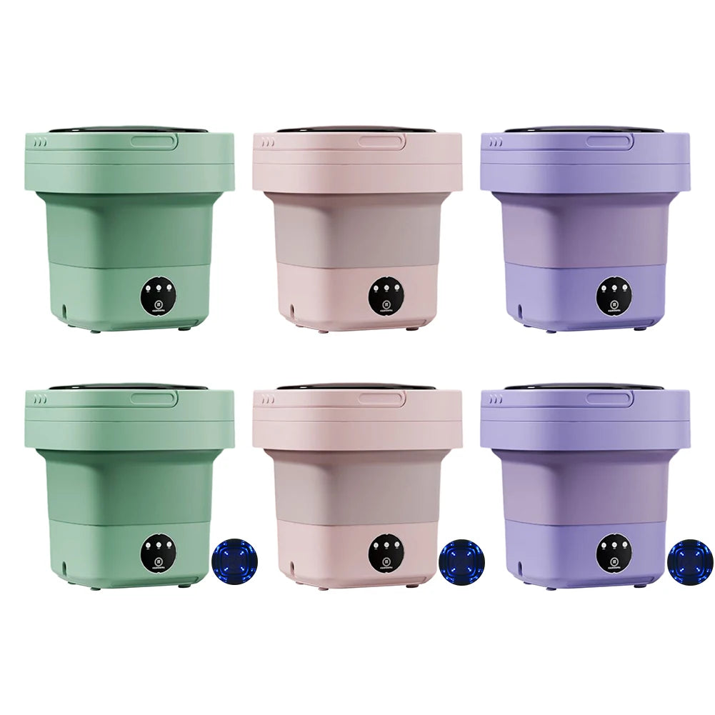 Folding Mini Washing Machine Portable Laundry Washing Bucket Spin Dryer Bucket Travel Home Clothes Underwear Socks Mini Washer