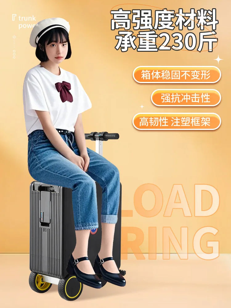 Smart cycling electric suitcase TSA combination lock large capacity light weight long battery life