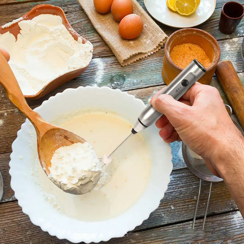 Portable Electric Milk Frothers Wireless Rechargeable Handheld Blender Egg Beater with USB Mini Whisk Mixer for Coffee Cream