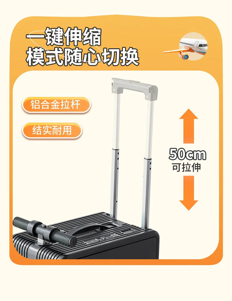 Smart cycling electric suitcase TSA combination lock large capacity light weight long battery life